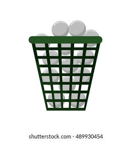Ball and basket of golf sport design