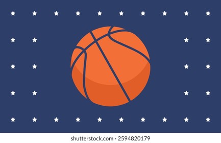 Ball for Basketball. Basketball design. Game Day. Basketball playoff in March. Sport party in United States. Final games of season tournament. Professional team championship. Sport poster. Vector