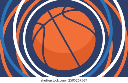 Ball for Basketball. Basketball design. Game Day. Basketball playoff in March. Sport party in United States. Final games of season tournament. Professional team championship. Sport poster. Vector