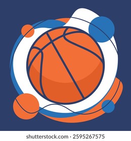 Ball for Basketball. Basketball design. Game Day. Basketball playoff in March. Sport party in United States. Final games of season tournament. Professional team championship. Sport poster. Vector