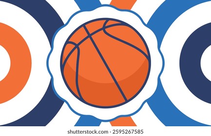 Ball for Basketball. Basketball design. Game Day. Basketball playoff in March. Sport party in United States. Final games of season tournament. Professional team championship. Sport poster. Vector