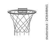 ball basketball hoop cartoon. arena net, play sport, ring rim ball basketball hoop sign. isolated symbol vector illustration