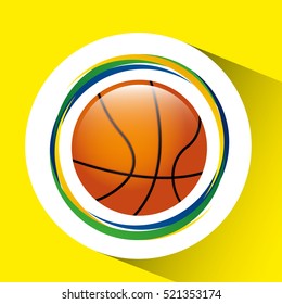 ball basketball  olympic games brazilian flag colors vector illustration eps 10