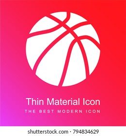 Ball of basketball red and pink gradient material white icon minimal design