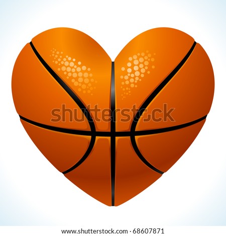 Ball for basketball in the shape of heart