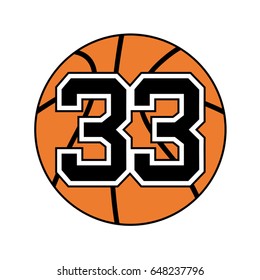 ball of basketball symbol with number 33