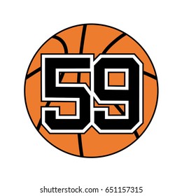ball of basketball symbol with number 59