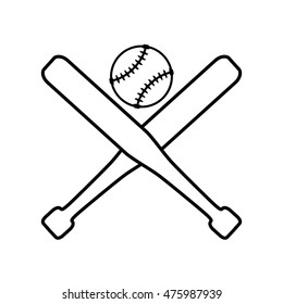 ball bat baseball sport competition game hobby icon. Flat and Isolated design. Vector illustration