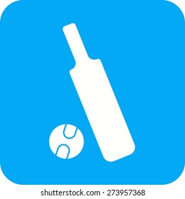 Ball, bat, cricket, sports icon vector image. Can also be used for fitness, recreation. Suitable for web apps, mobile apps and print media.