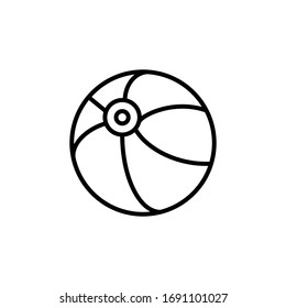 Ball beach fun party summer icon with outline style vector for your web design, logo, UI. illustration