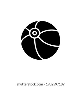 Ball beach fun party summer icon with glyph style vector for your web design, logo, UI. illustration