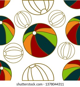 Ball Beach Pattern Seamless Design Template Vector