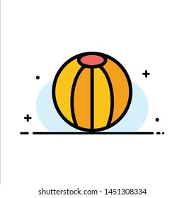 Ball, Beach, Beach Ball, Toy  Business Flat Line Filled Icon Vector Banner Template
