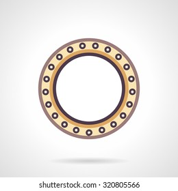 Ball bearing colored flat style vector icon. Mechanical components and parts. Design symbols for website and business.