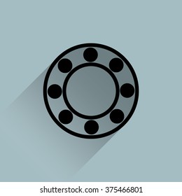 Ball bearing flat vector icon.
