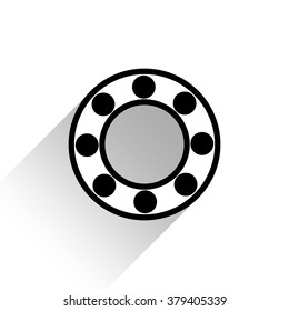 Ball Bearing Flat Vector Icon.