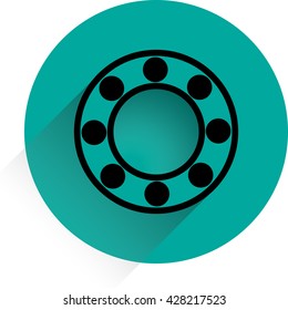 Ball bearing flat vector icon.