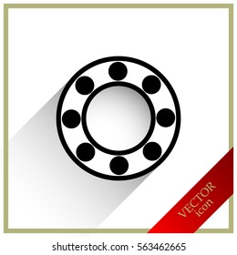 Ball bearing flat vector icon.