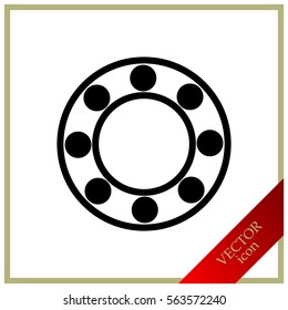Ball bearing flat vector icon.