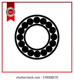 Ball bearing flat vector icon.
