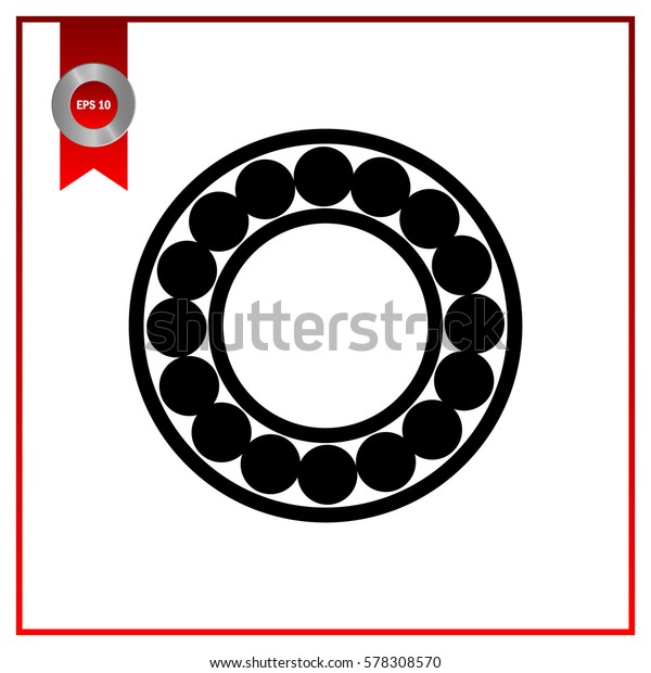 Ball bearing flat vector\
icon.