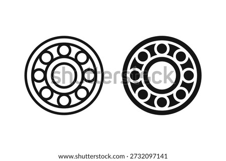 Ball bearing icon. Car bearing icon. Vector Illustration