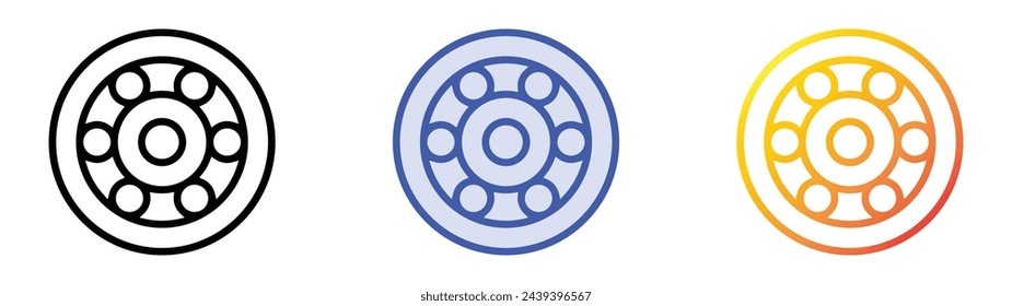 ball bearing icon. Linear, Blue Fill and Gradient Style Design Isolated On White Background