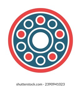 Ball Bearing Vector Glyph Two Color Icon For Personal And Commercial Use.
