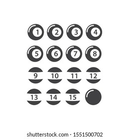 Ball Billiard icon vector illustration template 