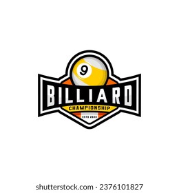 Ball billiard logo vector on white background