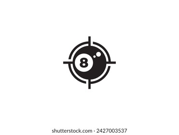Ball Billard und Schießen Ziel Logo Design Icon Creative