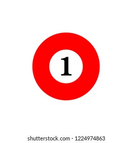 Ball of billiard sport, with number  1.vector illustration
