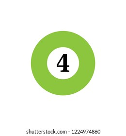 Ball of billiard sport, with number  4.vector illustration