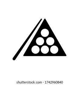 Ball, billiards, pool, sport icon with glyph style vector for your web design, logo, UI. illustration
