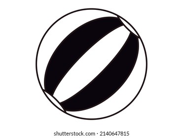 Ball black icon on white background.
