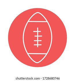 Ball block style icon design, American football super bowl sport hobby competition game training equipment tournement and play theme Vector illustration