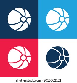 Ball blue and red four color minimal icon set