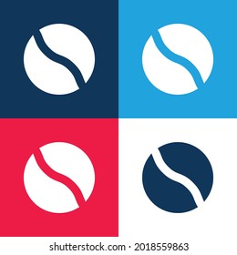 Ball blue and red four color minimal icon set