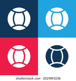 Ball blue and red four color minimal icon set