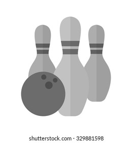 Ball, bowling, pins, sports icon vector image. Can also be used for fitness, recreation. Suitable for web apps, mobile apps and print media.
