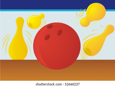 Ball bowling pins standing splits