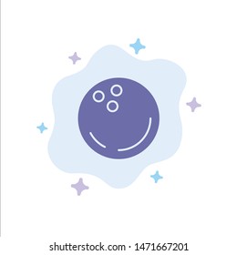 Ball, Bowling, Sports, Strike Blue Icon on Abstract Cloud Background