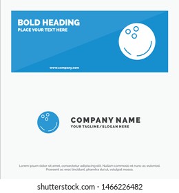 Ball, Bowling, Sports, Strike SOlid Icon Website Banner and Business Logo Template. Vector Icon Template background