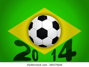 Ball and Brazil flag. 2014