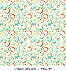 Ball. Bubble. Air balloons. Soap. Bright background. Seamless pattern. stock vector.