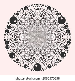 Ball burst round cluster. Object pattern is organized from scattered ball pictograms as festive spheric cluster. Abstract spheric cluster collage is combined from ball items.