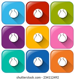 Ball buttons on a white background 