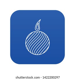 Ball candle icon blue vector isolated on white background