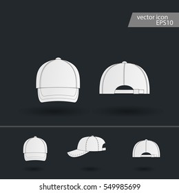 Ball cap. Vector icons for video, mobile apps, Web sites and print projects. Baseball cap - Vector icon isolated