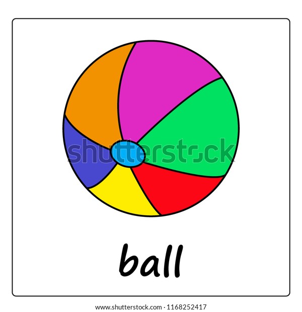 Ball Card Worksheet Children Education Game Stock Vector Royalty